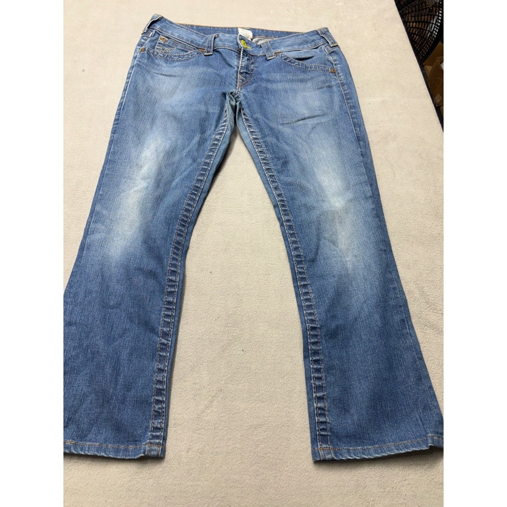 True Religion Joey Low Rise Bootcut Jeans Medium Wash Blue Size 32 Made in USA